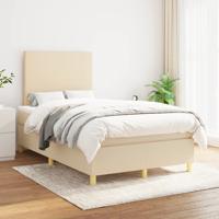 Boxspring met matras stof crèmekleurig 120x200 cm