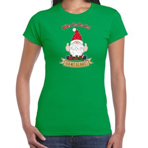 Fout kersttrui t-shirt voor dames - Kado Gnoom - groen - Kerst kabouter