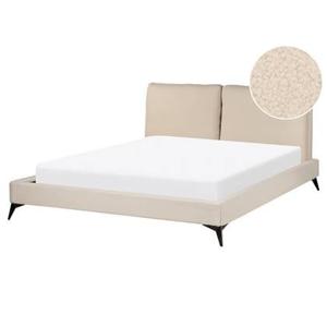 Beliani - MELLE - Tweepersoonsbed - Beige - 160 x 200 cm - Bouclé