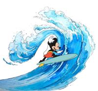 Komar Into Adventure Fotobehang Disney - Mickey Mouse - Surfing - IADX6-007