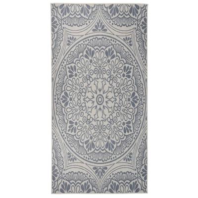 VidaXL Buitenkleed met patroon platgeweven 100x200 cm blauw