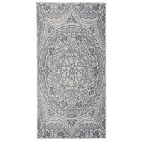 VidaXL Buitenkleed met patroon platgeweven 100x200 cm blauw