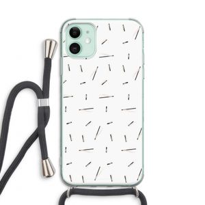 Hipster stripes: iPhone 11 Transparant Hoesje met koord