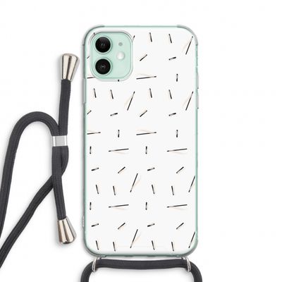 Hipster stripes: iPhone 11 Transparant Hoesje met koord