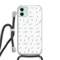 Hipster stripes: iPhone 11 Transparant Hoesje met koord
