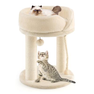 Krabpaal Klein 4-in-1 Kattenboom Katten Kattenmeubilair Klimboom Activiteitenboom Speelboom Beige