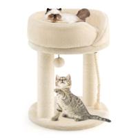 Krabpaal Klein 4-in-1 Kattenboom Katten Kattenmeubilair Klimboom Activiteitenboom Speelboom Beige