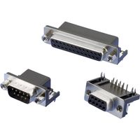 W & P Products 107-25-2-1-00-60 D-sub female connector 90 ° Aantal polen: 25 Soldeerpennen haaks 1 stuk(s) - thumbnail