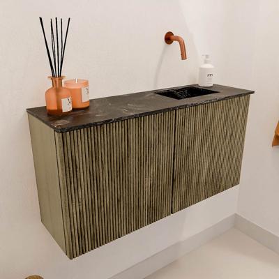 Toiletmeubel Mondiaz Joya Dlux | 80 cm | Meubelkleur Dusk | Faye wastafel Lava Wasbak Rechts | Zonder kraangat(en)