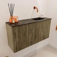 Toiletmeubel Mondiaz Joya Dlux | 80 cm | Meubelkleur Dusk | Faye wastafel Lava Wasbak Rechts | Zonder kraangat(en)