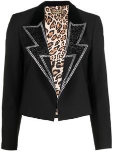 Philipp Plein blazer crop à ornements strassés - Noir