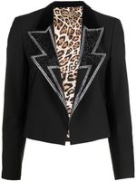 Philipp Plein blazer crop à ornements strassés - Noir