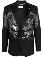 Philipp Plein blazer boutonné à ornements en cristal - Noir - thumbnail