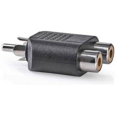 Subwoofer-Adapter | RCA Male - 2x RCA Female | Zwart