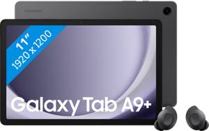Samsung Galaxy Tab A9 Plus 11 inch 64GB Wifi en 5G Grijs + Buds FE Zwart