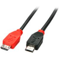 LINDY USB-kabel USB 2.0 USB-micro-B stekker, USB-micro-B stekker 1.00 m Zwart Met OTG-functie 31759