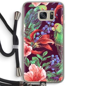 Papegaaien: Samsung Galaxy S7 Transparant Hoesje met koord