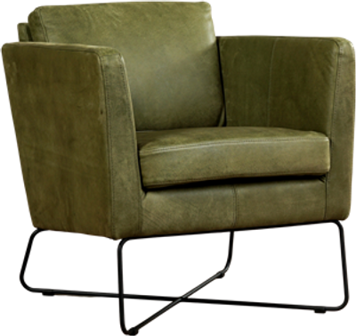 Olijfgroene leren moderne design fauteuil Crossover - Kenia Leer Olive (olijfgroen leer)