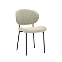 LABEL51 Eetkamerstoel Senn - Naturel - Royal Boucle - Zwart Metalen Frame