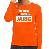 Oranje Ik ben ook jarig sweater voor dames - thumbnail