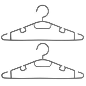 Set van 20x stuks kunststof kledinghangers grijs 40 x 18 cm - Kledinghangers
