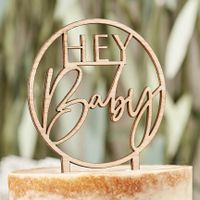 Houten Taarttopper ''Hey Baby''