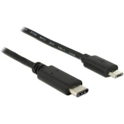 Delock 83333 Kabel USB Type-C 2.0 male > USB 2.0 Type Micro-B male 0,5 m zwart Delock 83333 Kabel USB Type-C 2.0 male > USB 2.0 Type Micro-B male 0,5 m zwart