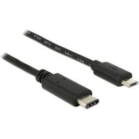 Delock 83333 Kabel USB Type-C 2.0 male > USB 2.0 Type Micro-B male 0,5 m zwart Delock 83333 Kabel USB Type-C 2.0 male > USB 2.0 Type Micro-B male 0,5 m zwart