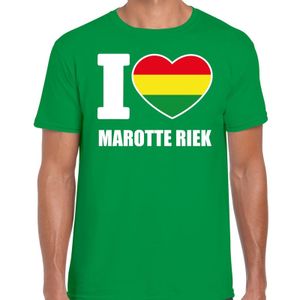 Carnaval I love Marotte Riek t-shirt groen voor heren