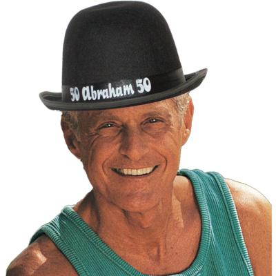 Abraham bolhoed - zwart - 50 jaar verjaardag - feest hoedje voor Abraham pop