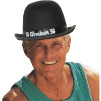 Abraham bolhoed - zwart - 50 jaar verjaardag - feest hoedje voor Abraham pop