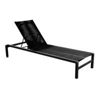 Ishi lounger aluminium stackable black/rope black Yoi - Yoi
