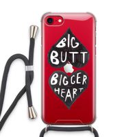 Big butt bigger heart: iPhone SE 2020 Transparant Hoesje met koord