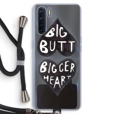 Big butt bigger heart: Oppo A91 Transparant Hoesje met koord
