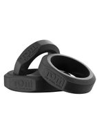 3 Piece Silicone Cock Ring Set - Black