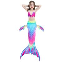 3 stuks / Sets kinderen zwemmen zeemeermin staarten Bikini Cosplay zeemeermin badmode grootte: 110(Magenta+Blue)