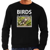 Havik roofvogel sweater / trui met dieren foto birds of the world zwart voor heren