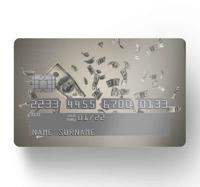 Decoratie stickers creditcard Dollars geld regen - thumbnail