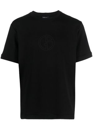 Giorgio Armani t-shirt à logo brodé - Noir