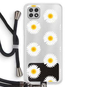 Margrietjes: Samsung Galaxy A22 4G Transparant Hoesje met koord