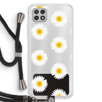 Margrietjes: Samsung Galaxy A22 4G Transparant Hoesje met koord