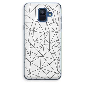 Geometrische lijnen zwart: Samsung Galaxy A6 (2018) Transparant Hoesje