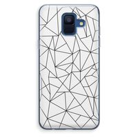 Geometrische lijnen zwart: Samsung Galaxy A6 (2018) Transparant Hoesje