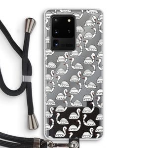 Zwanen: Samsung Galaxy S20 Ultra Transparant Hoesje met koord