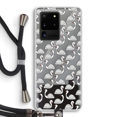 Zwanen: Samsung Galaxy S20 Ultra Transparant Hoesje met koord