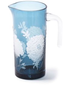 POLSPOTTEN carafe Peony en verre (1L) - Bleu