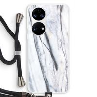 Gestreepte marmer: Huawei P50 Transparant Hoesje met koord