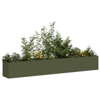 VidaXL Plantenbak 280x40x40 cm koudgewalst staal olijfgroen