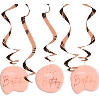 Swirls Happy Birthday Elegant Blush - 5 Stuks - thumbnail