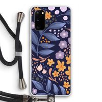 Flowers with blue leaves: Samsung Galaxy S20 Transparant Hoesje met koord